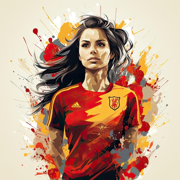 Spain womens national football team victory illustration