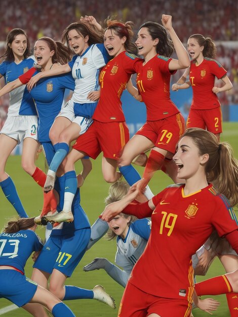 Spains woman national football team victory