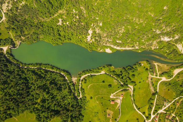 Spajici lake view from Tara mountain in Serbia