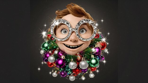 Photo spangles in glasses with baubles