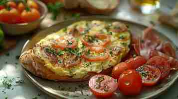 Photo a spanish breakfast on a plate