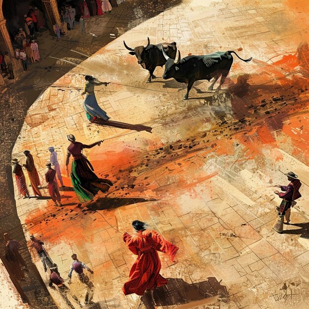 Photo spanish bullfight illustration