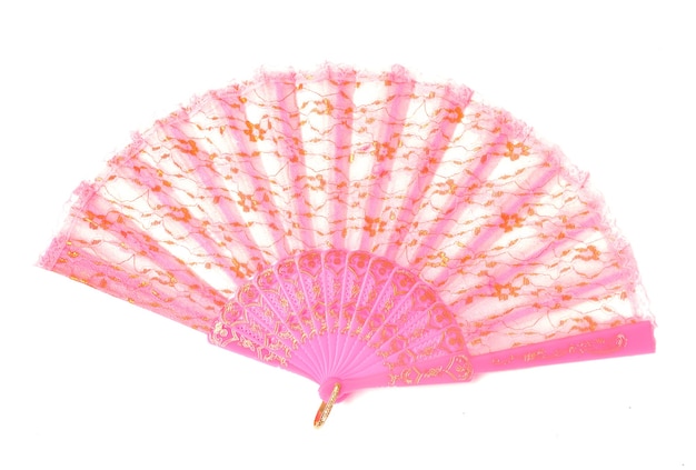 Spanish fan pink colour isolated on white