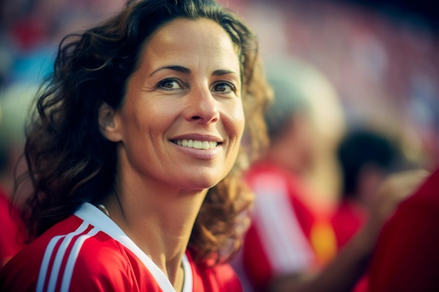 사진 스페인 여자 축구 팬 들 이 월드컵 경기장 에서 스페인 국가대표팀 의 우승 을 축하 하고 있다