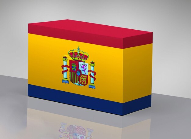 Spanish flag and baby doll and cup and football stadium and watch and frame