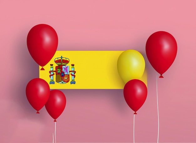 Spanish flag in on ballon