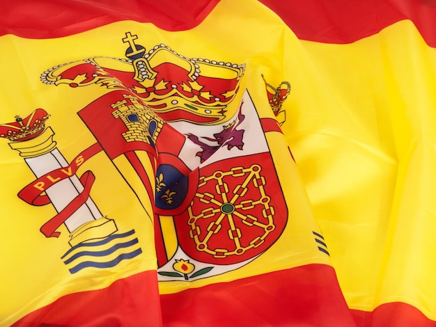 Spanish flag in a close up view