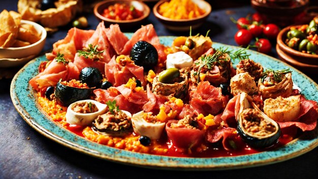 Premium AI Image | Spanish food tapas