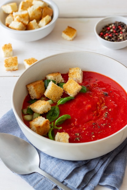 Spanish gazpacho soup.