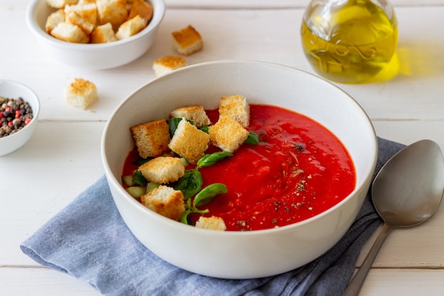 Spanish gazpacho soup.