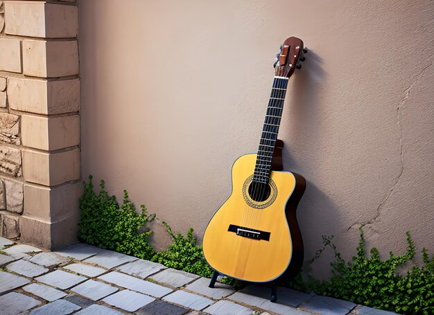 Photo spanish guitar on wall