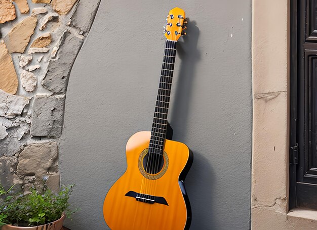 Photo spanish guitar on wall