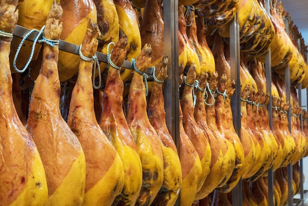 Spanish ham cellar. Food industry