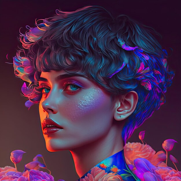 spanish model floral short hair