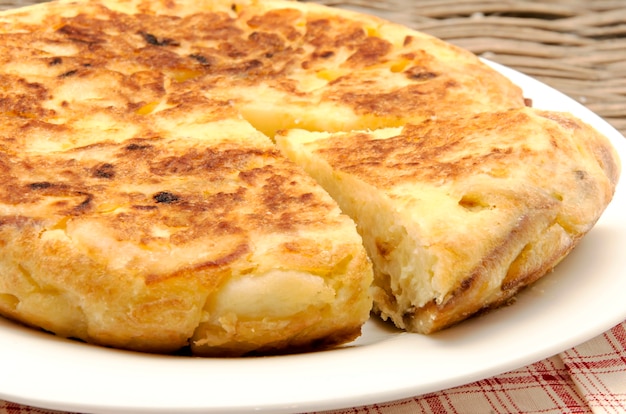 Spanish omelette on a plate