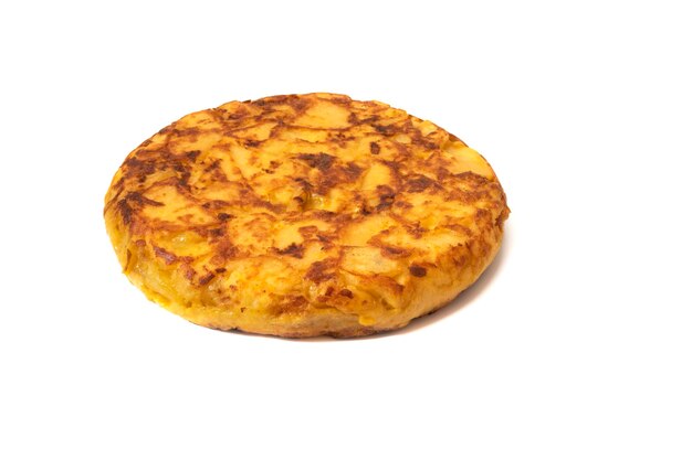 Spanish omelette or potato omelette isolated on white background Spanish food concept