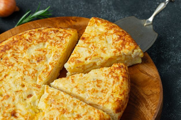 Spanish omelette with potatoes and onion