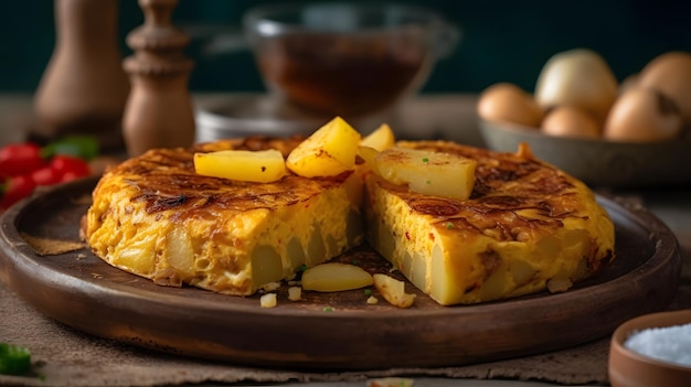 Spanish potato omelette AI generated