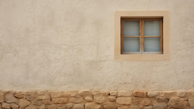 spanish sustainable architecture beige wall with window in cultural heritage style
