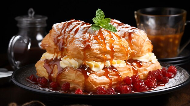 Spanish sweet stuffed pastry filled with angel hair