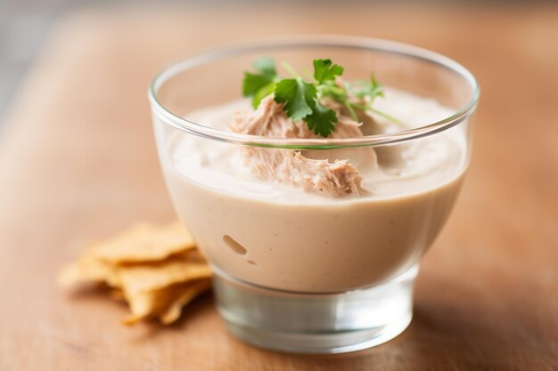 Spanish tapas cream tuna mousse and greens