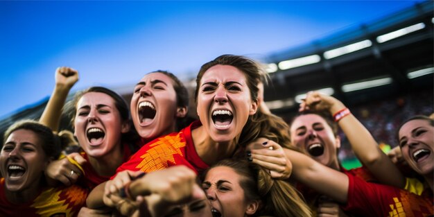 Spanish team celebrating after winning the final