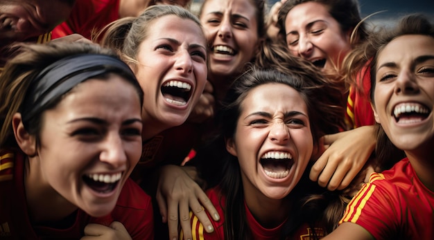 Spanish team celebrating after winning the final