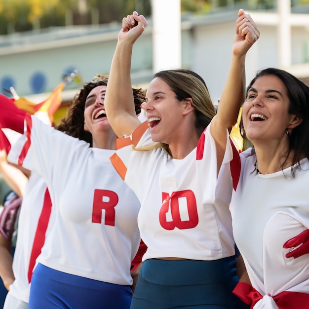 Spanish team celebrating after winning the final