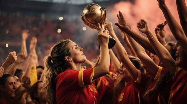 Фото Испанская команда празднует победу в финале