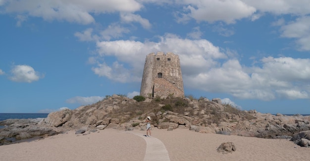 Photo spanish tower torre di bari bari sardo ogliastra province sardinia italy