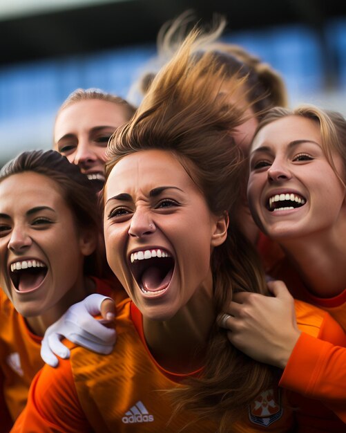 Spanish women's football team Stock photo