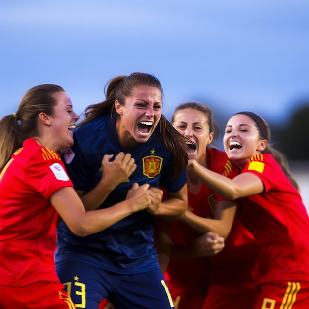 スペイン女子サッカーチーム ストックフォト