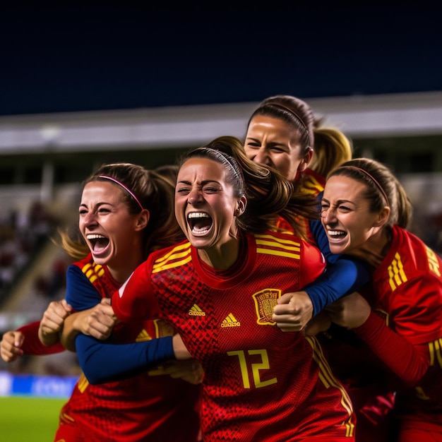 スペイン女子サッカーチーム ストックフォト