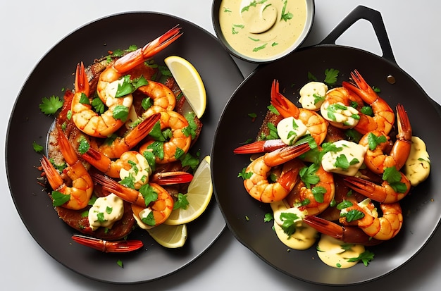 Spanishstyle prawns peppers and aioli