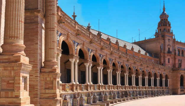 Spanje squareplaza de espana bevindt zich in het openbare maria luisa-park in sevilla, spanje