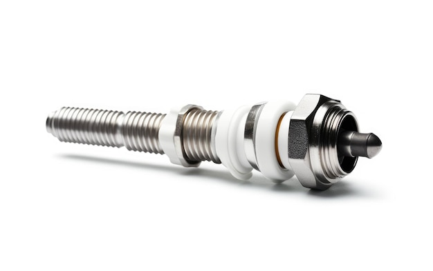 spark plug view on white background