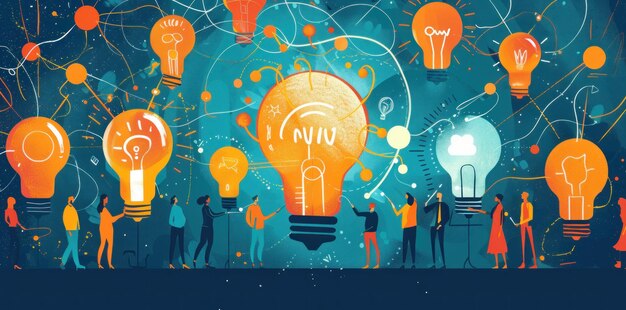 Sparking Innovation Vibrant Illustration Igniting Entrepreneurial Minds