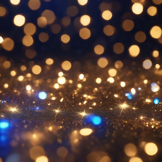 Sparkle background defocused bokeh abstract christmas copy space shimmering blue spotlights defocus