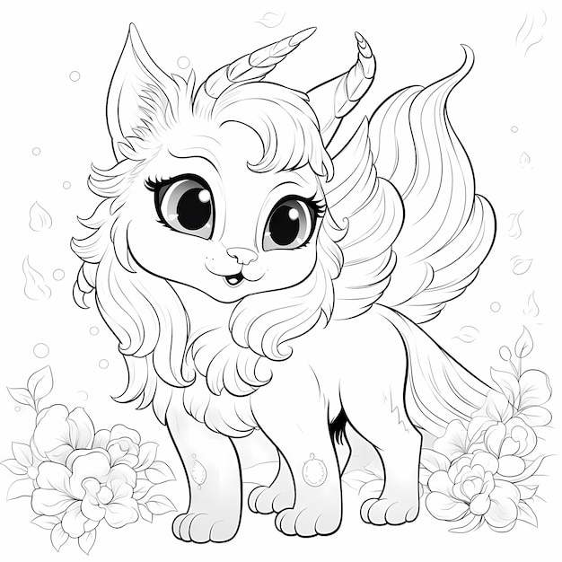 Sparkle and Whiskers Unicorn Cat Coloring Delight
