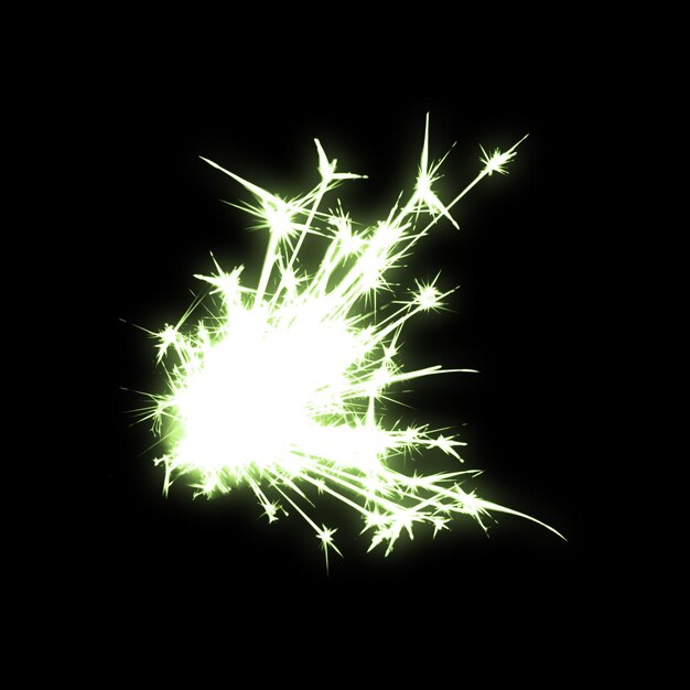 Sparkler bengal fire effect on black background