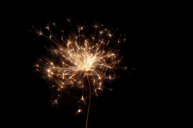 Photo a sparkler on the black background