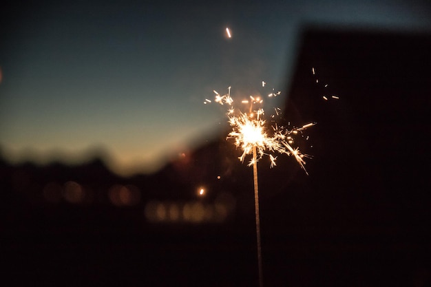 Sparkler at Christmas time and new year's eve