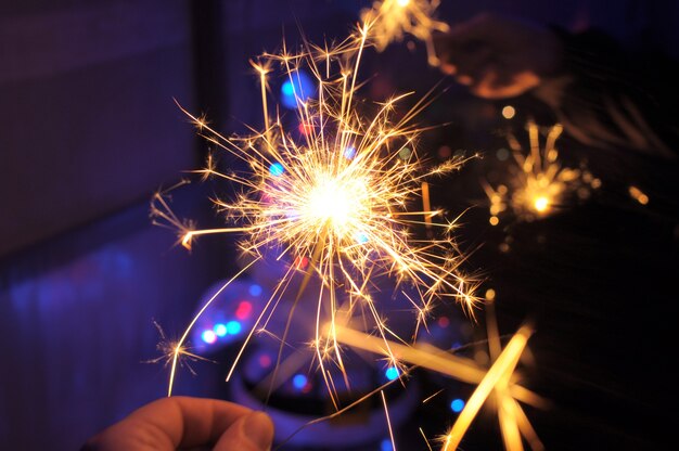 Sparkler parcours. kerstnacht