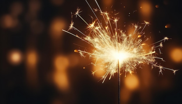 A sparkler on a ryzwashed background during a diwali in India