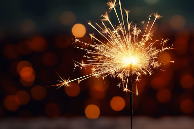 A sparkler with a blurry background