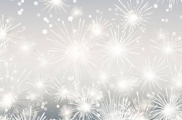 sparkles of fireworks on a silver background