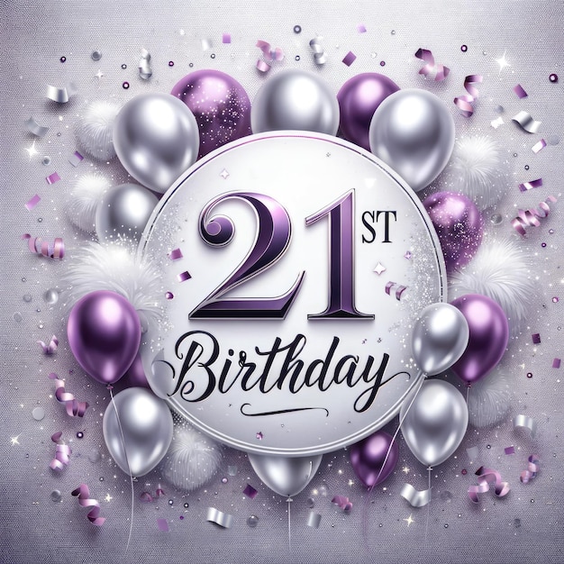Блестящий 21-й день рождения с элегантными воздушными шарами