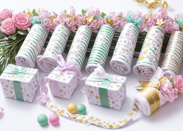 Sparkling bead necklaces intricate jewellery boxes and delicate ribbon bows adorn the perfectly wrap