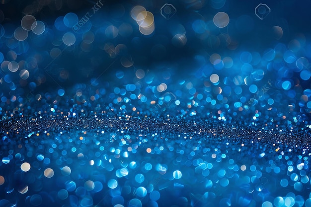 Sparkling Blue Glitter Background with Bokeh Effect