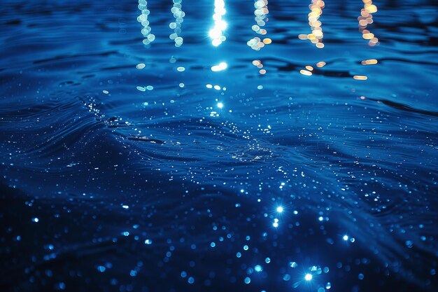 Sparkling Blue Water Surface with Soft Light Reflections